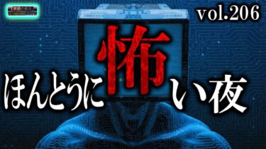 動画で見る⇒【怖い話】 ほんとうに怖い夜 Vol 206【怪談,睡眠用,作業用,朗読つめあわせ,オカルト,ホラー,都市伝説】【怪談YouTuberルルナル】