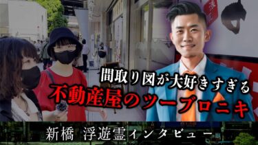 【七四六家】新橋にいる浮遊霊にインタビューしたら、間取り図っぽい広告の前でたたずむ不動産が好きすぎるツーブロニキがいたwww【心霊】