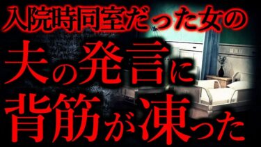 動画で見る⇒【人間の怖い話まとめ267】入院時、同室だった女性の夫の発言に背筋が凍った…他【短編7話】【怖い話まとめch】