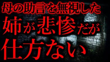 【怖い話まとめch】【人間の怖い話まとめ301】母の大事な助言を無視した姉が悲惨なことになっているが仕方ない…他【短編5話】