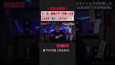 【初耳怪談】※事故の瞬間※ 車の窓に●●直撃で即●の危機…高速道路で起きた交通事故がヤバい #shorts #short #切り抜き