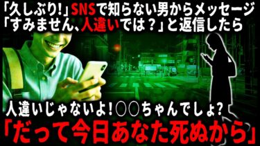 【ゆっくりシルエット】【怖い話】「久しぶり！元気にしてる？」全く知らない男からSNSでメッセージが届いた…。人違いだと伝えると「だってあなた今日ﾀﾋぬから（笑）」と言われ…その日買い物に行った私は…【ゆっくり】