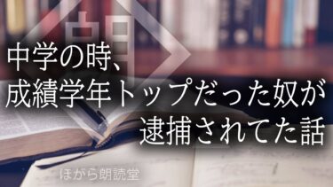 【ほがら朗読堂 】【朗読】中学の時、成績学年トップだった奴が逮捕されてた話