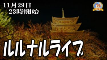 【怪談YouTuberルルナル】２３時開始　ゲリラライブ２０２４１１２９