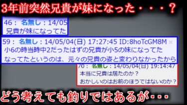 【2ch怖噺】【2ch怖い話】兄貴が妹になった【ゆっくり】