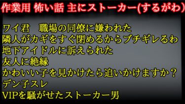 【2ch怖噺】【作業用2ch怖い話】　ストーカー(するほう視点）話+人怖