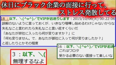 【2ch怖噺】【2ch怖くない話】休日にブラック企業の面接に行って、ストレス発散してる【ゆっくり】