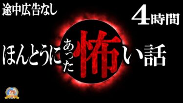 【怪談YouTuberルルナル】途中広告なしの４時間！【睡眠導入/怖い話】 睡眠時に最適なほんとうにあった怖い話 【怪談,睡眠用,作業用,朗読つめあわせ,オカルト,ホラー,都市伝説】