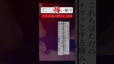 【りっきぃの夜話】存在しない痛みに襲われる　幻肢痛　誰かにきっと教えたくなる怖い雑学 #shorts #ショート #怪談朗読 #怖い話 #怖い雑学